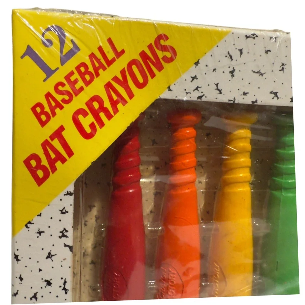 Vintage Crayon Factory Baseball‎ Bat Crayons Set of 12 Unopened Made in Taiwan